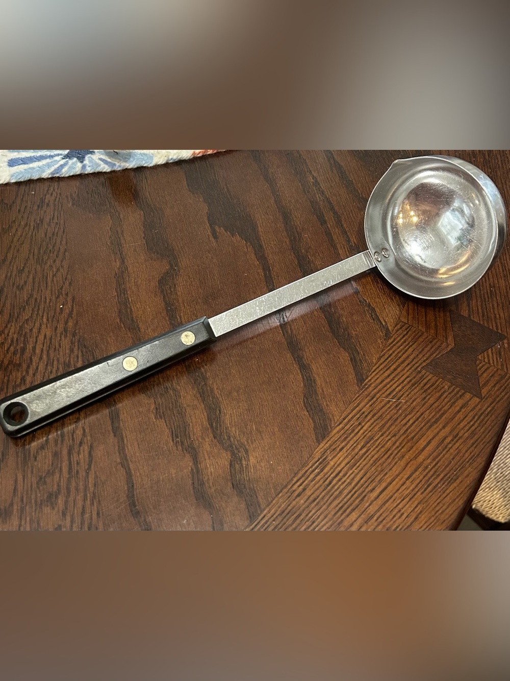 Vintage Ekco Forge Stainless Steel Soup Gravy Ladle Plastic Handle 11.25 in. USA